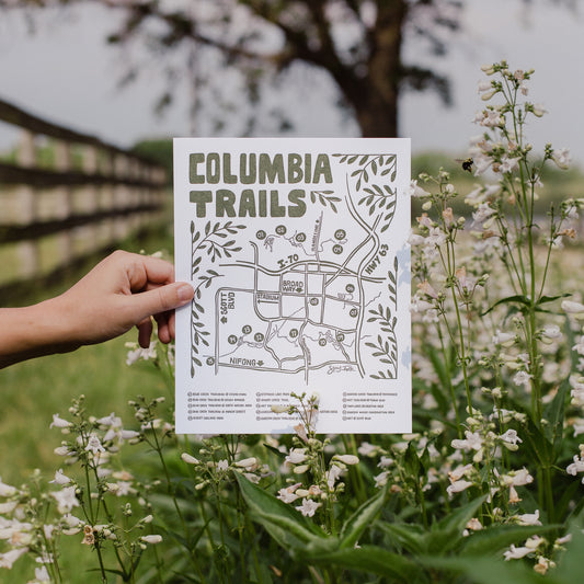 Columbia Trails Letterpress Art Print