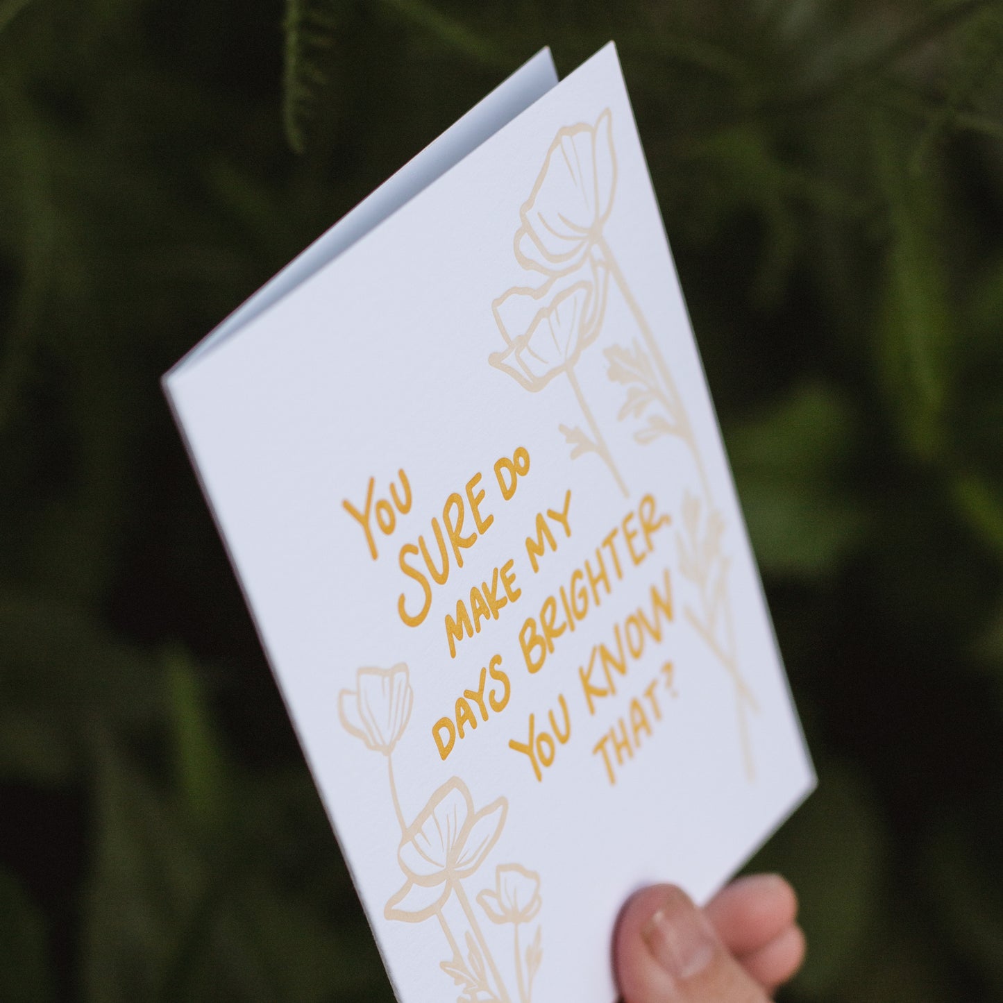 Days Brighter Friendship Letterpress Greeting Card